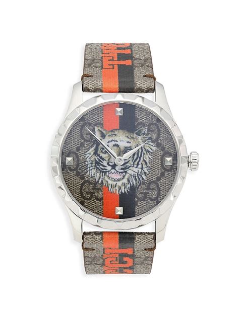 tiger gucci watch|Shop Gucci Tiger Supreme Watch .